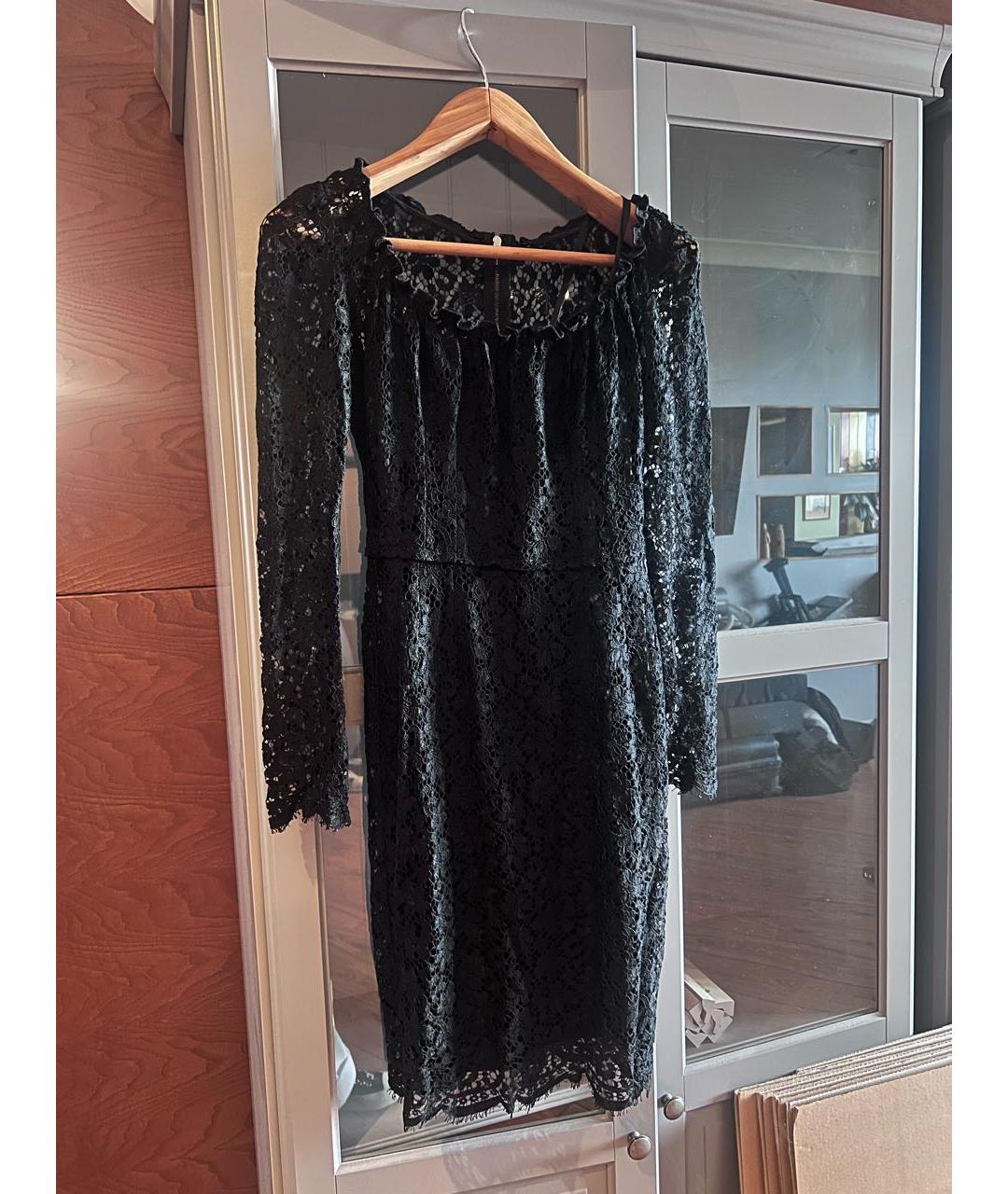 DOLCE&GABBANA Черное кружевное коктейльное платье, фото 7