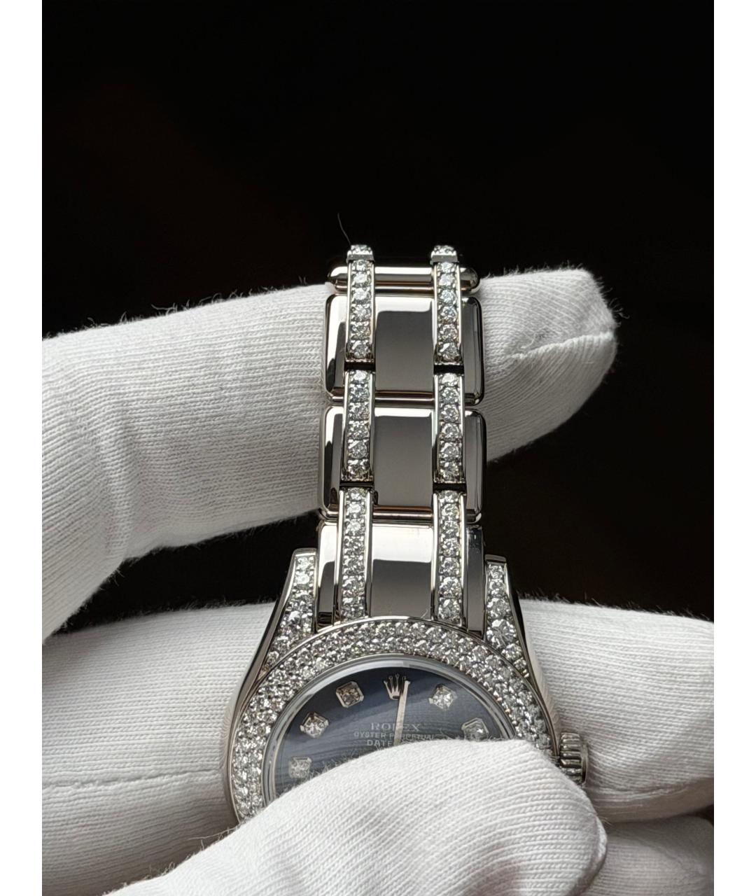 ROLEX Темно-синие часы из белого золота, фото 6