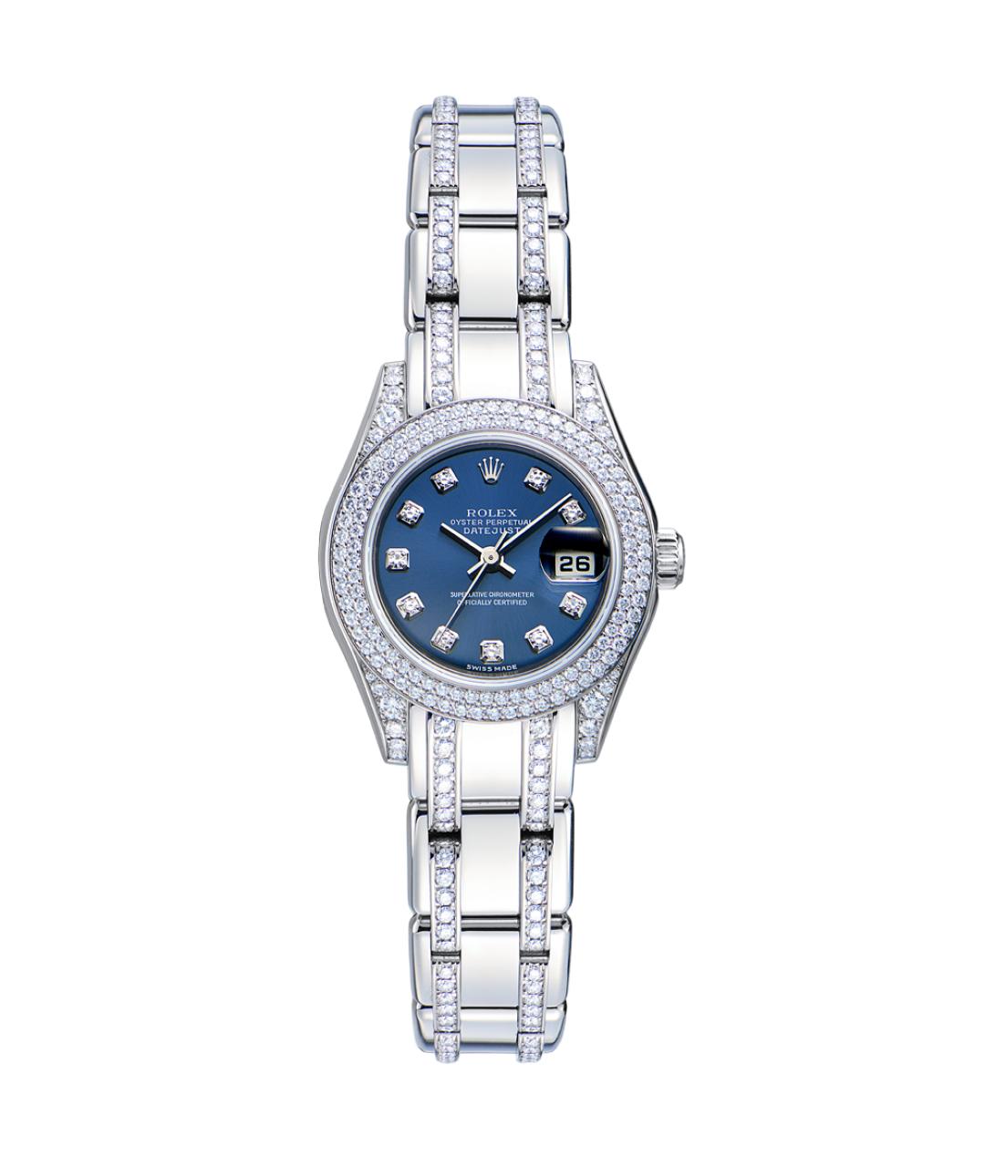 ROLEX Темно-синие часы из белого золота, фото 1