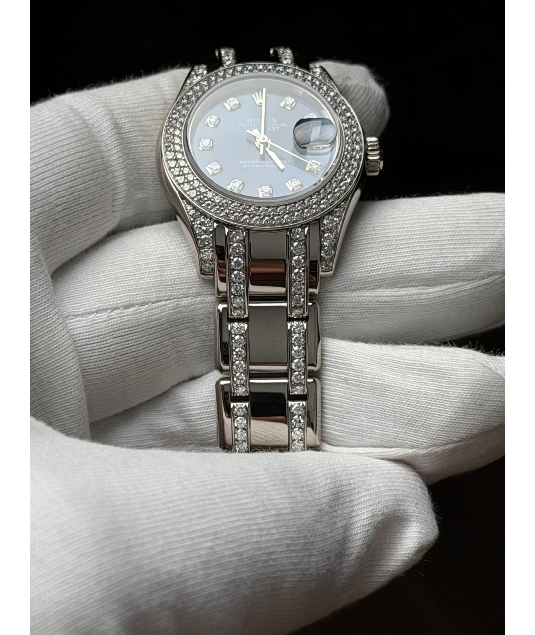 ROLEX Темно-синие часы из белого золота, фото 5