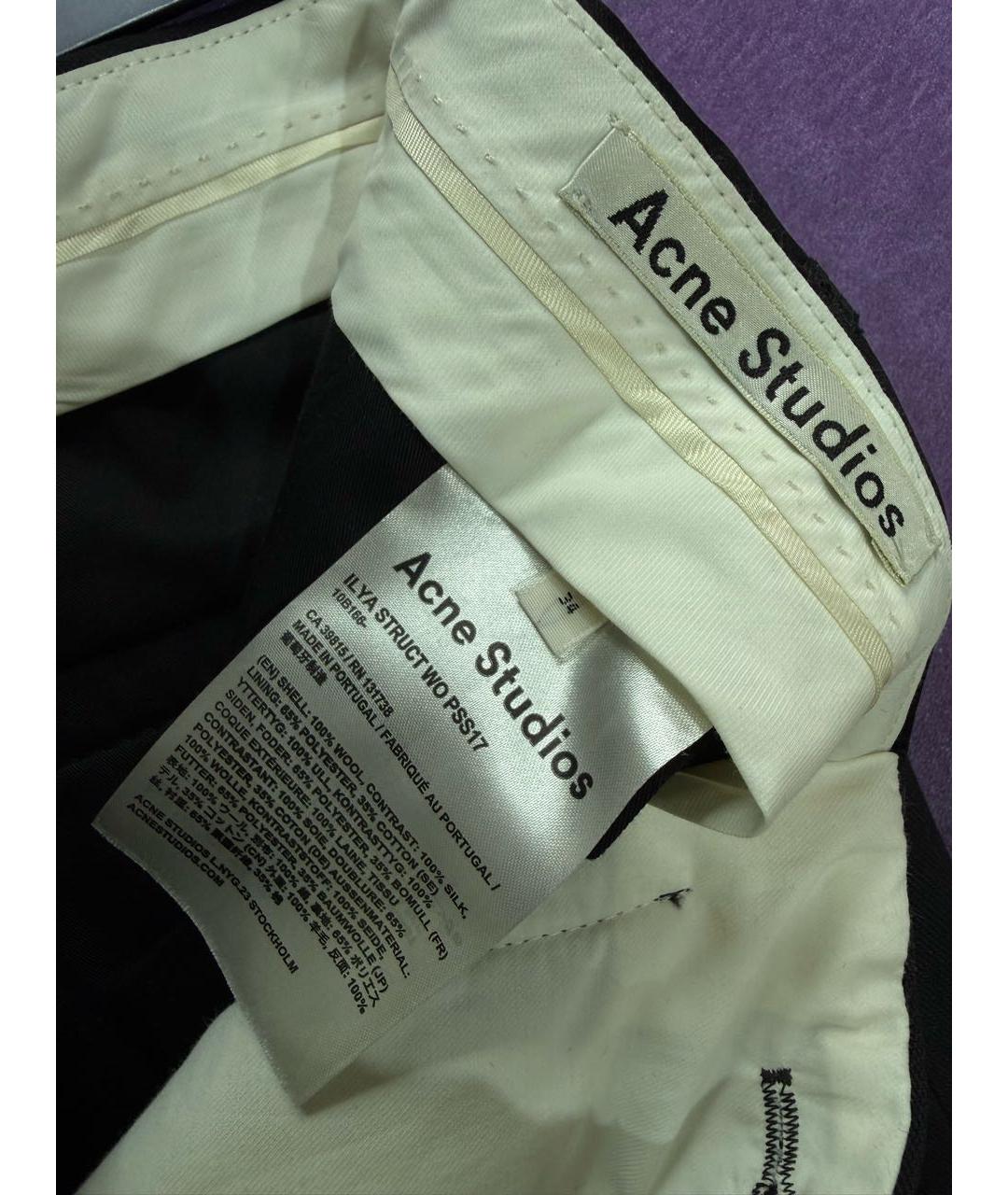 ACNE STUDIOS Черные шерстяные прямые брюки, фото 4