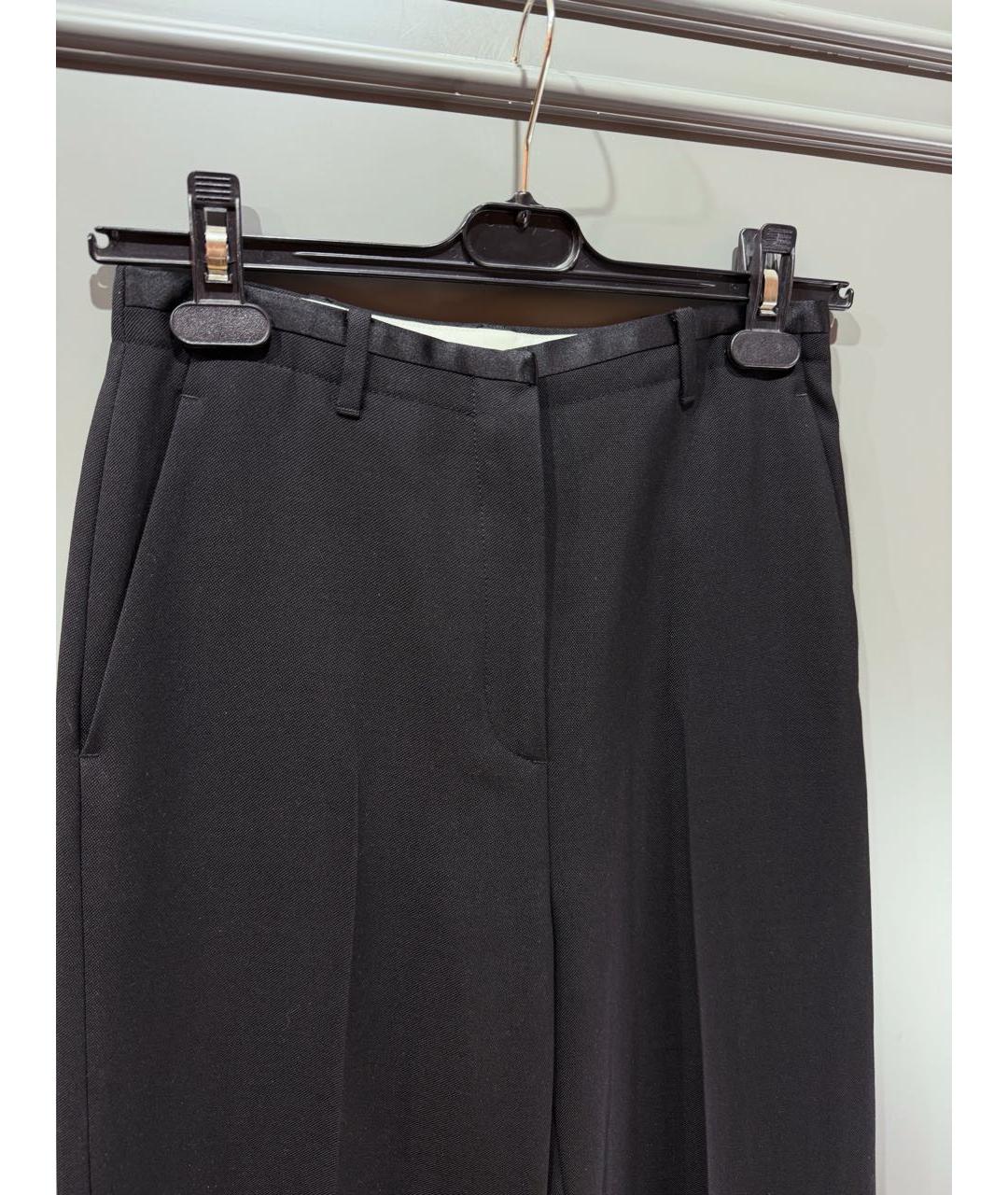 ACNE STUDIOS Черные шерстяные прямые брюки, фото 3