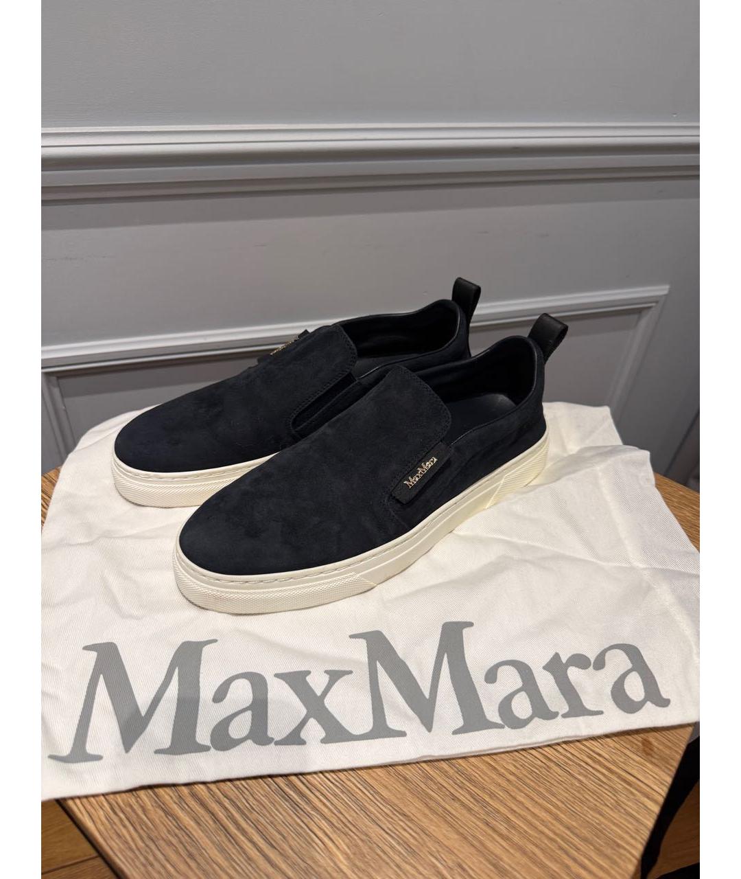 MAX MARA Темно-синие замшевые лоферы, фото 2