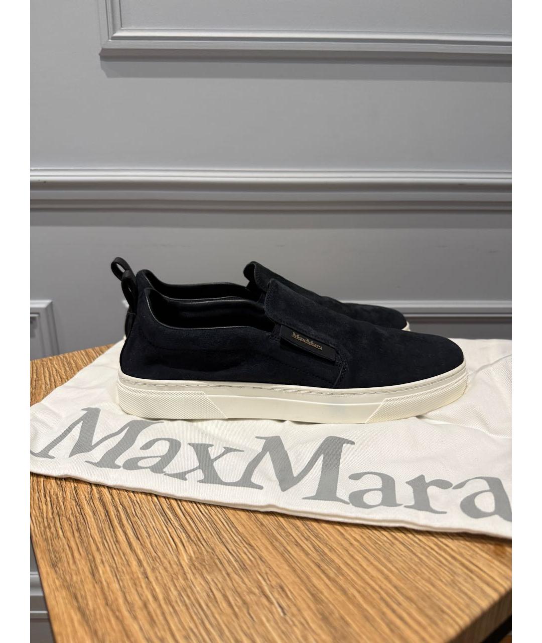 MAX MARA Темно-синие замшевые лоферы, фото 7