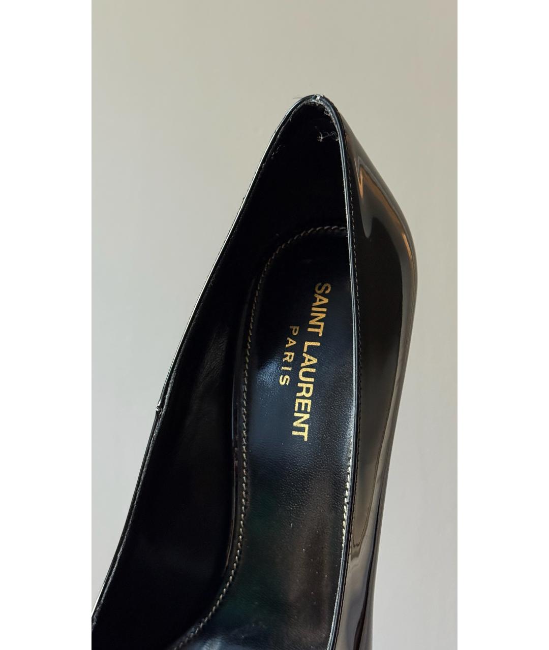 SAINT LAURENT Черные туфли из лакированной кожи, фото 7