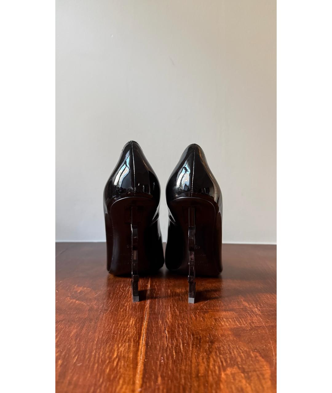 SAINT LAURENT Черные туфли из лакированной кожи, фото 4