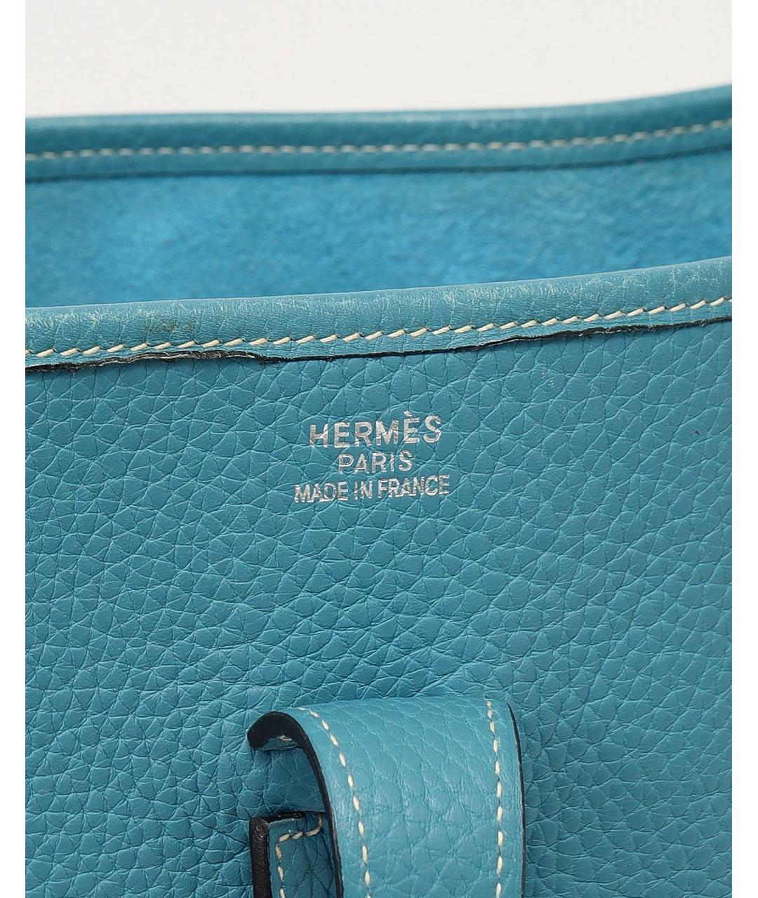 HERMES Голубая кожаная сумка через плечо, фото 7