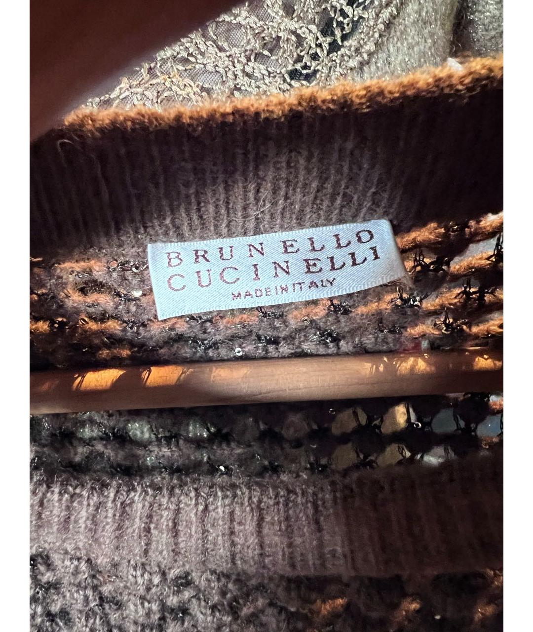 BRUNELLO CUCINELLI Коричневый шерстяной джемпер / свитер, фото 3
