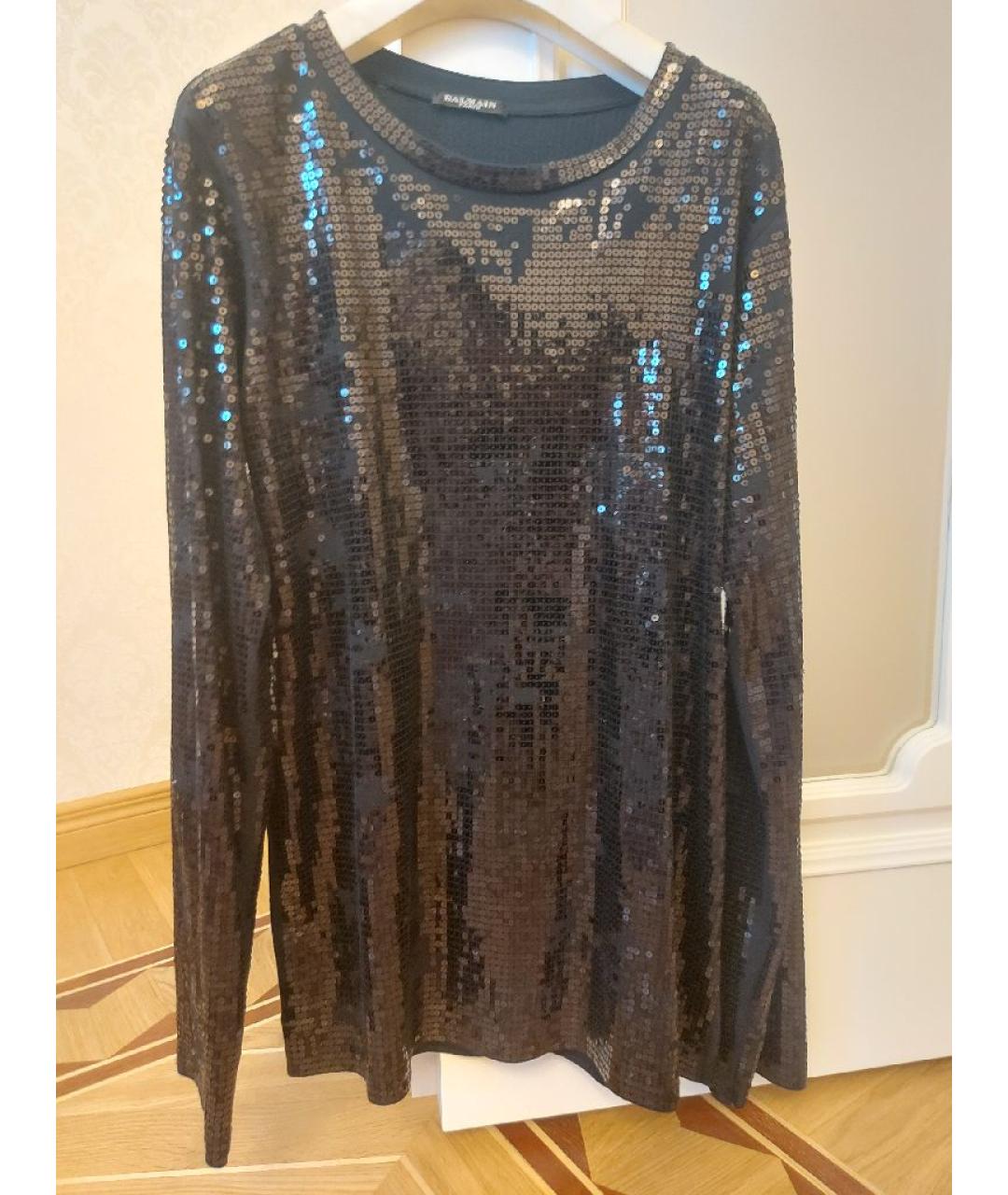 BALMAIN Черный хлопковый джемпер / свитер, фото 5