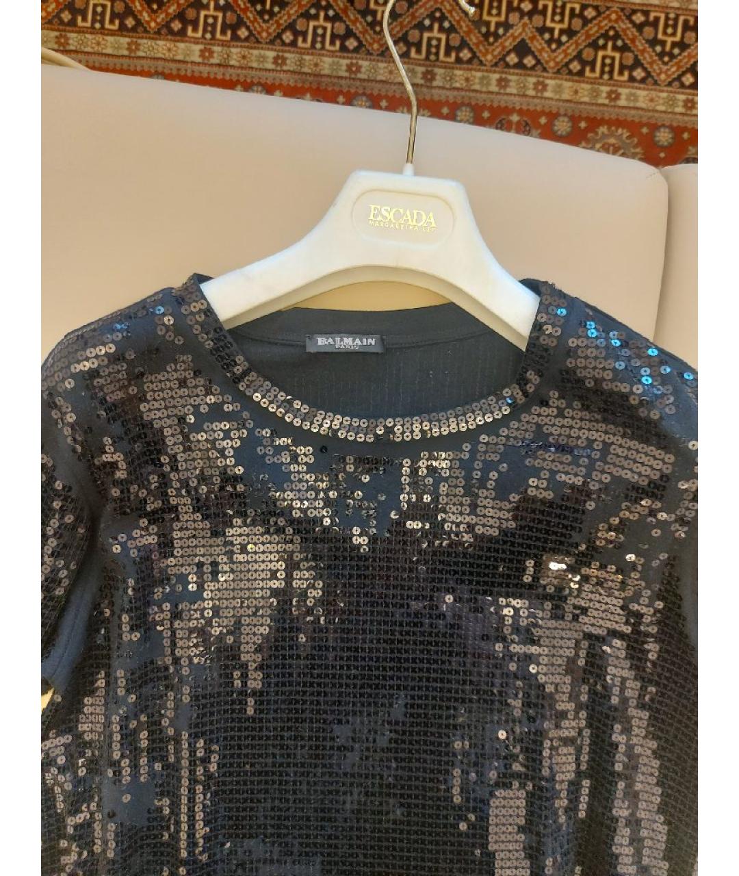 BALMAIN Черный хлопковый джемпер / свитер, фото 3
