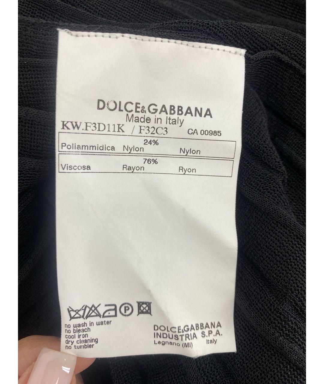 DOLCE&GABBANA Черное вискозное платье, фото 4