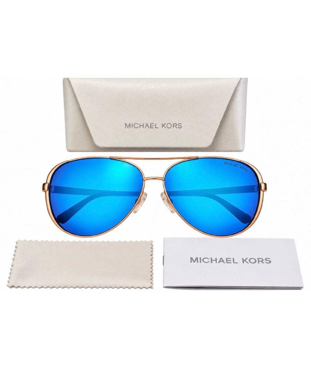 MICHAEL MICHAEL KORS Голубые металлические солнцезащитные очки, фото 6