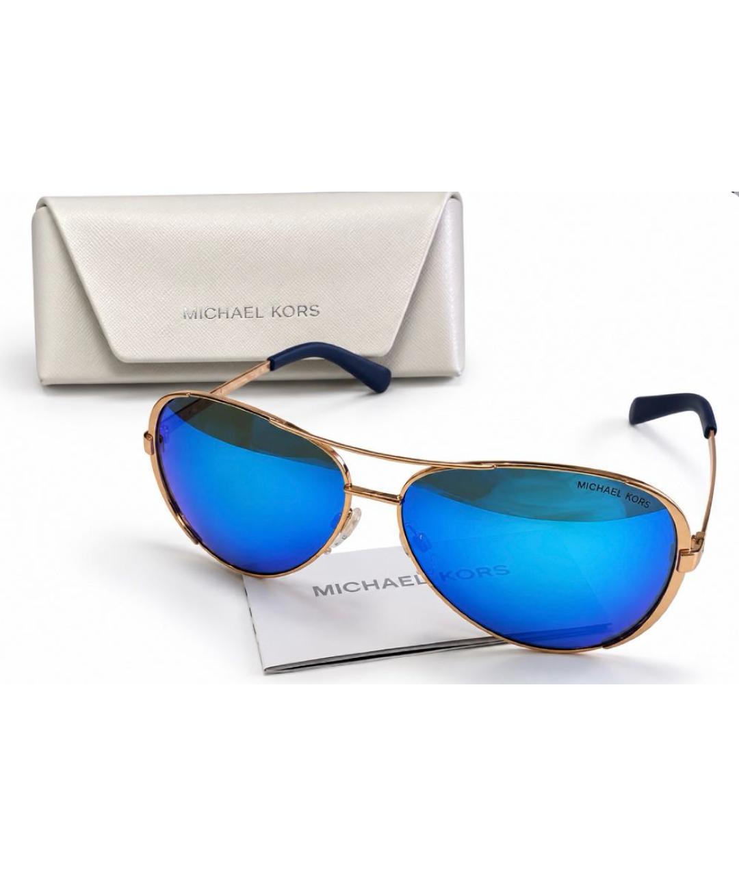 MICHAEL MICHAEL KORS Голубые металлические солнцезащитные очки, фото 2