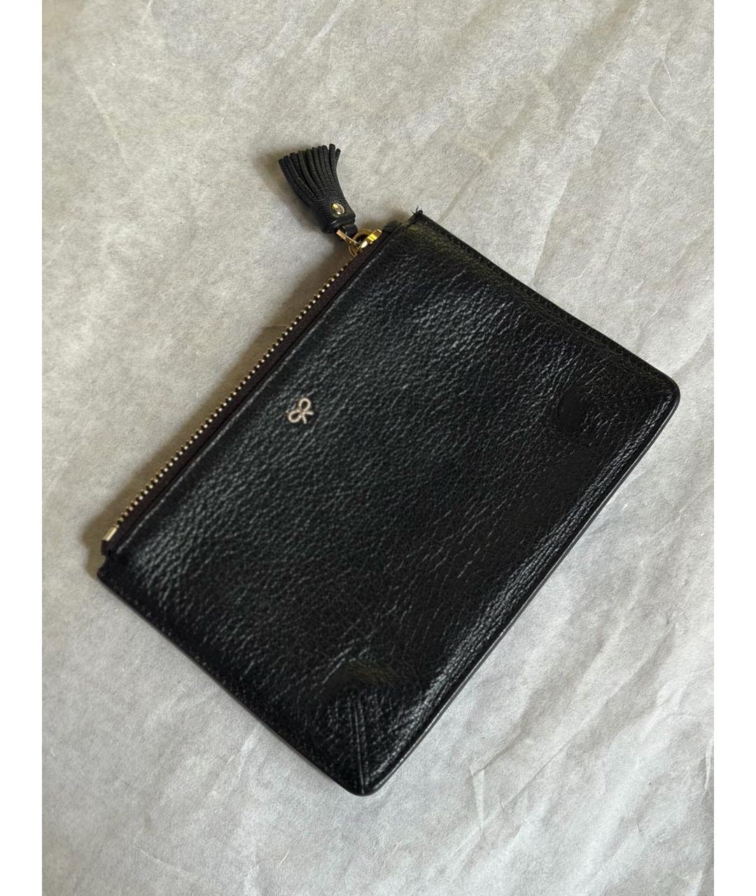 ANYA HINDMARCH Черный кожаный кошелек, фото 2