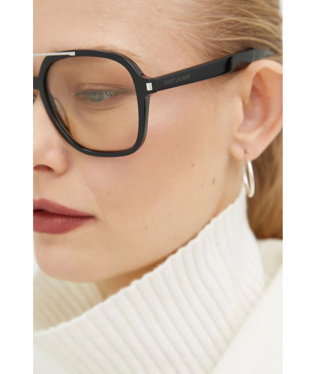SAINT LAURENT Черные пластиковые солнцезащитные очки, фото 5