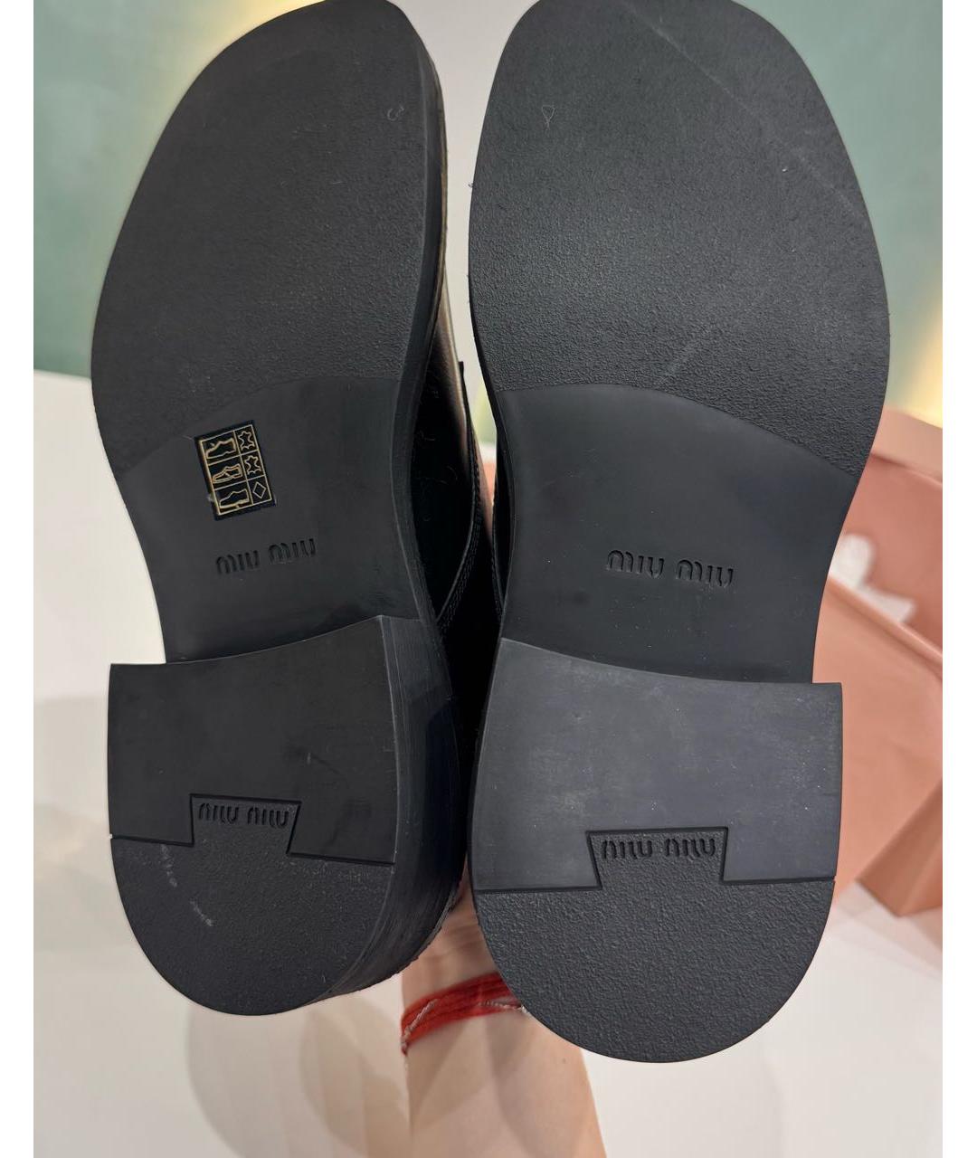 MIU MIU Черные кожаные ботинки, фото 4