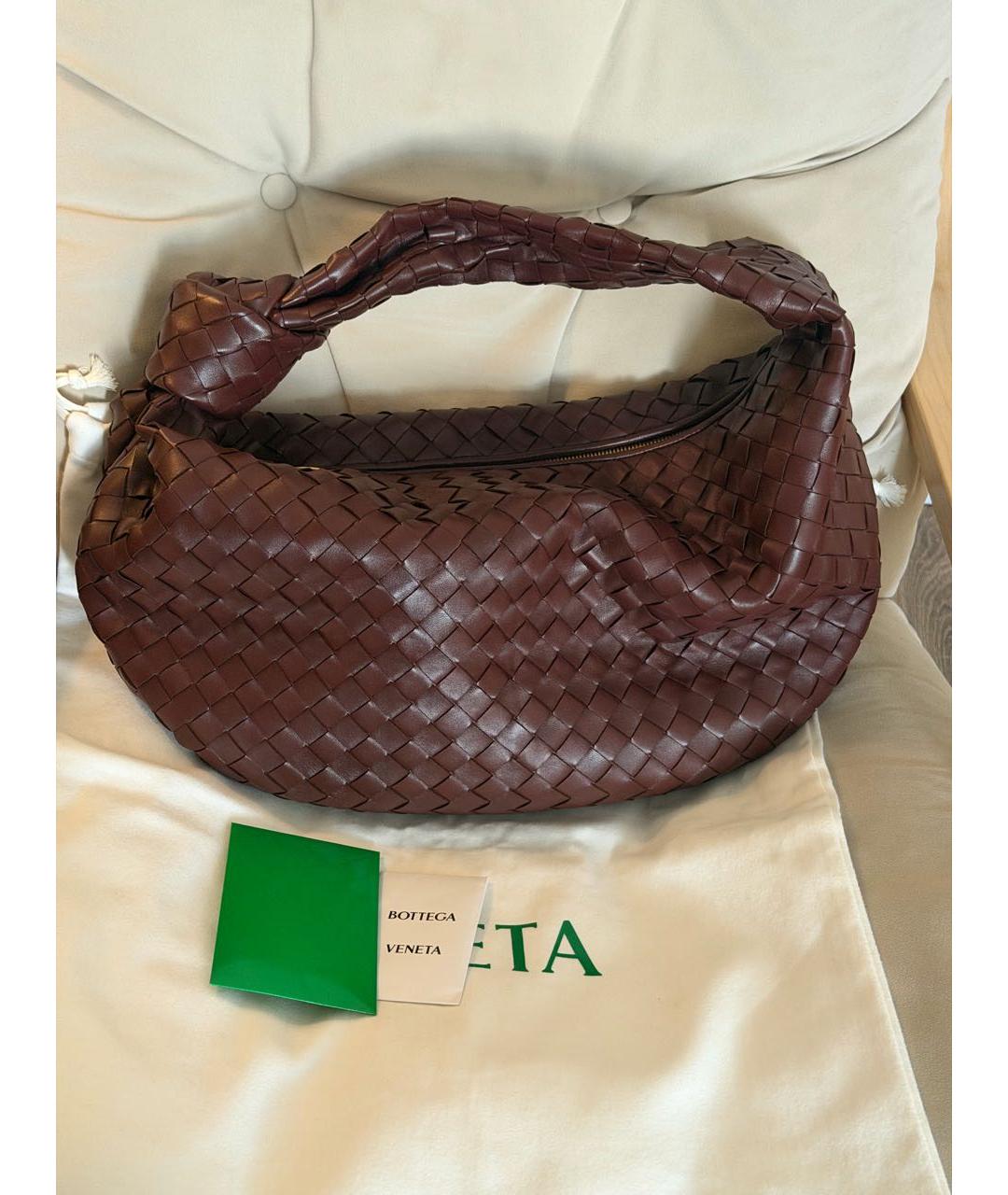 BOTTEGA VENETA Бордовая кожаная сумка тоут, фото 2