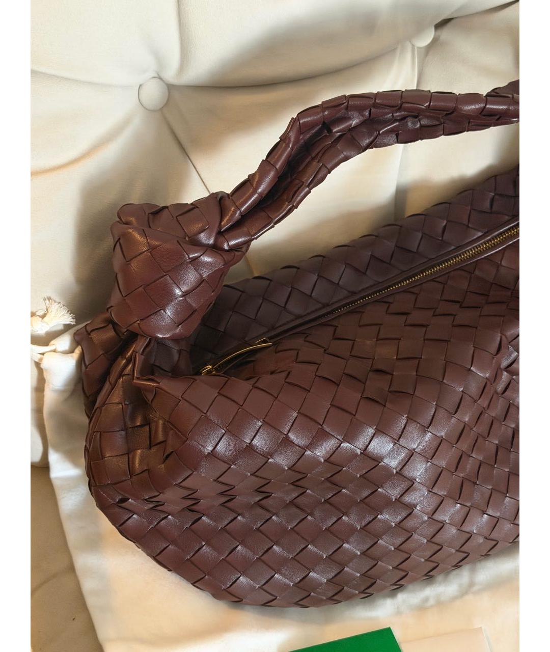 BOTTEGA VENETA Бордовая кожаная сумка тоут, фото 3