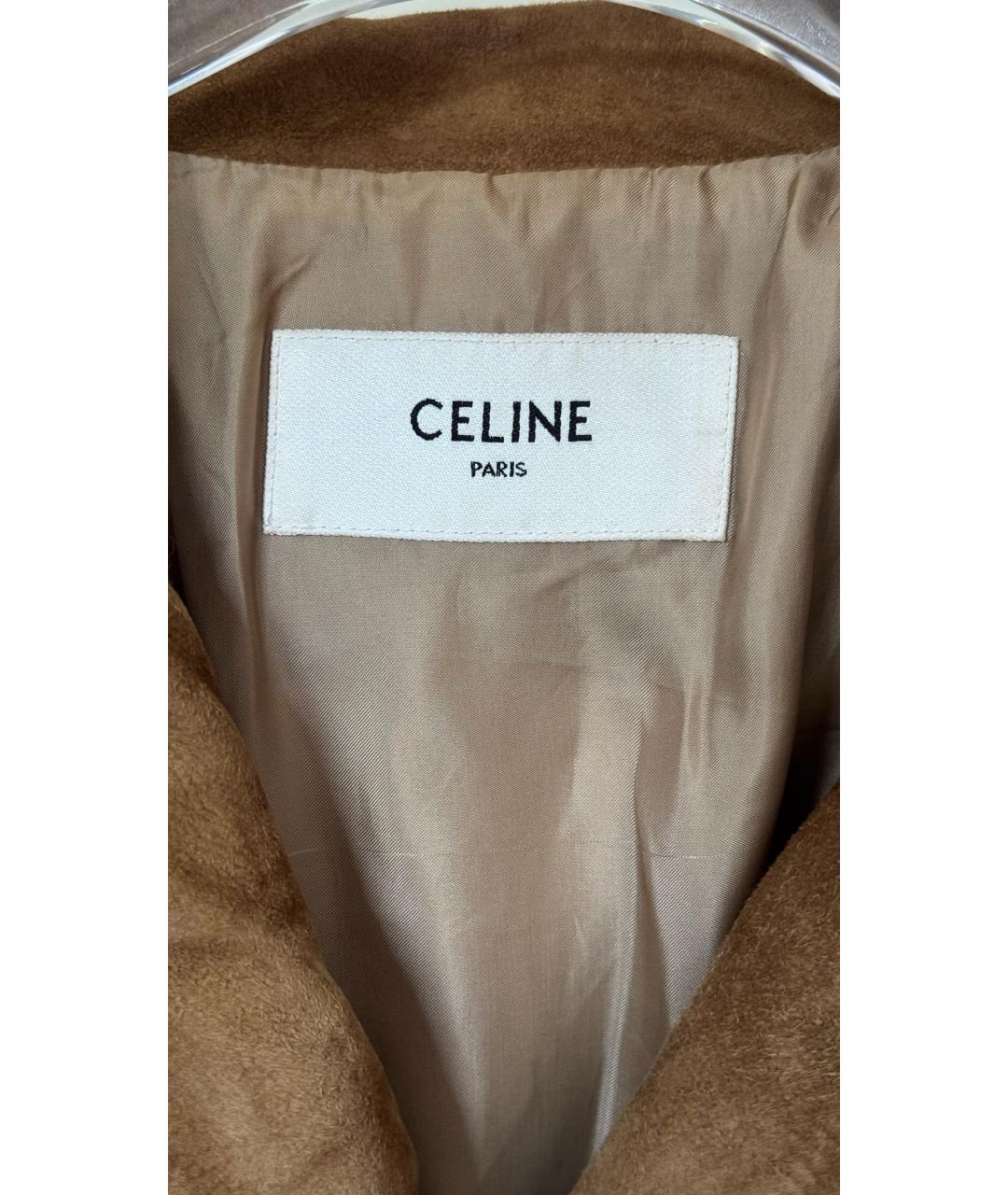 CELINE Горчичная замшевая куртка, фото 3