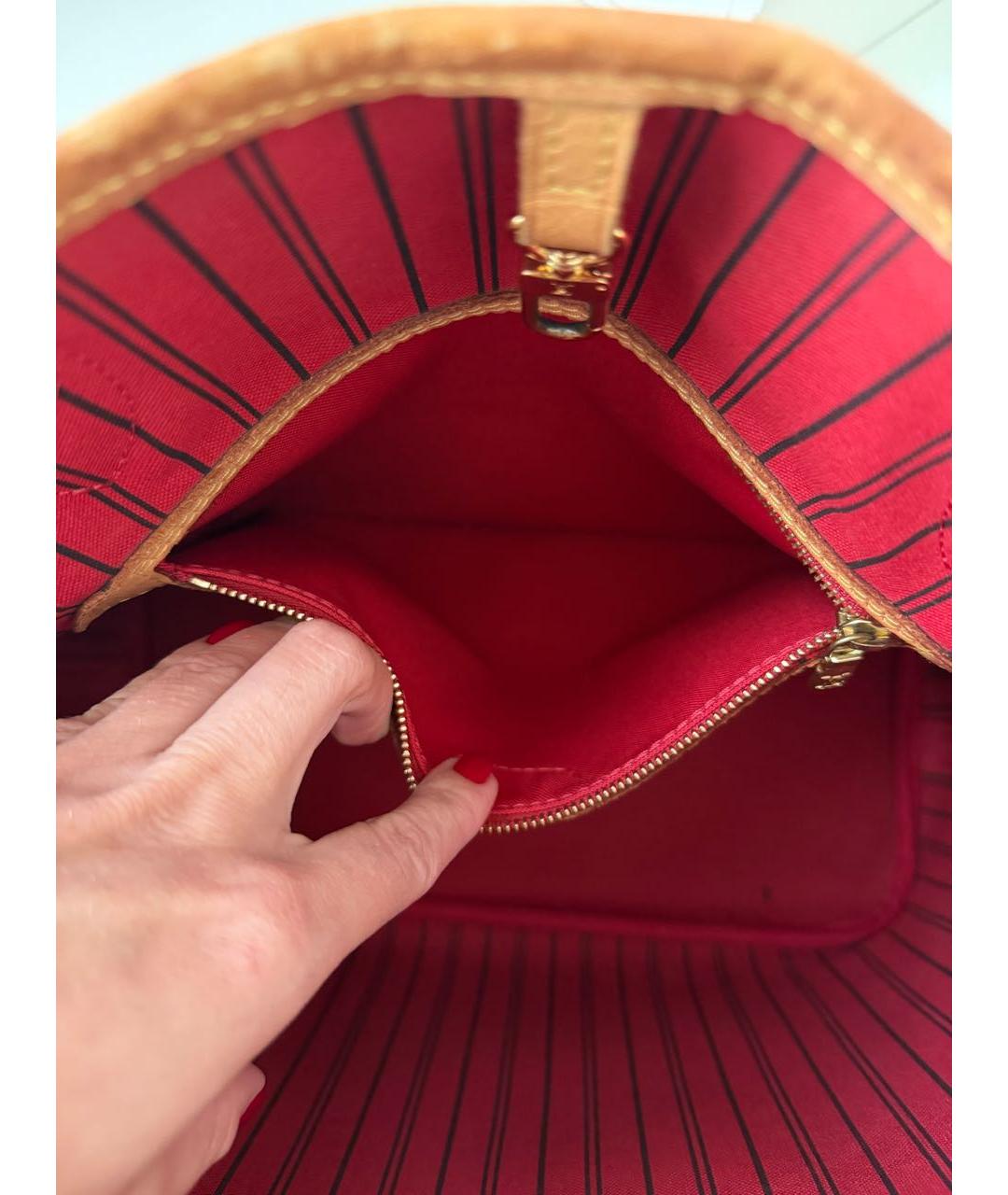 LOUIS VUITTON Коричневая сумка тоут из канвы, фото 8