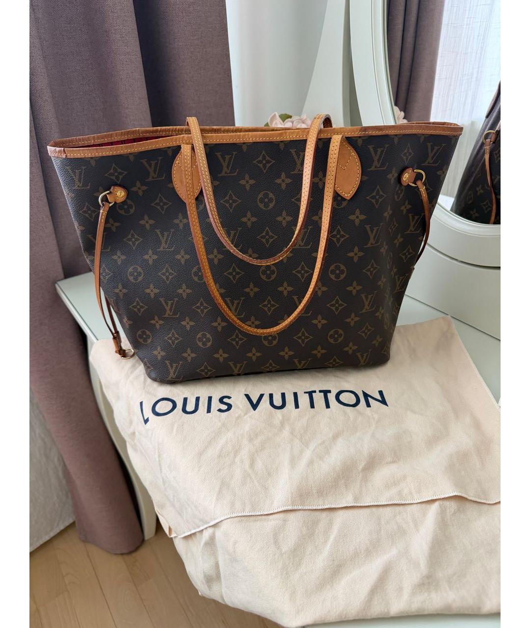 LOUIS VUITTON Коричневая сумка тоут из канвы, фото 3