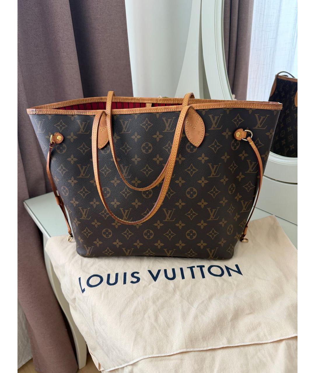 LOUIS VUITTON Коричневая сумка тоут из канвы, фото 9