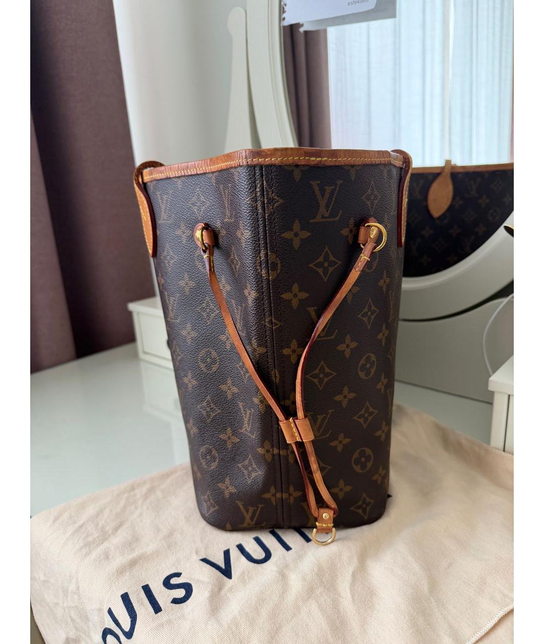 LOUIS VUITTON Коричневая сумка тоут из канвы, фото 4