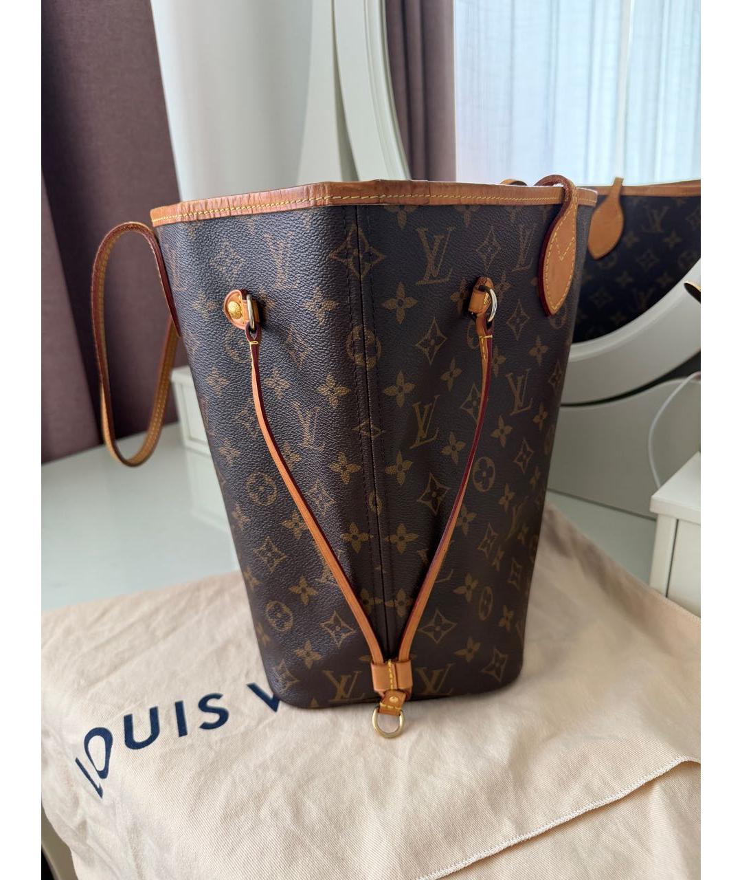 LOUIS VUITTON Коричневая сумка тоут из канвы, фото 2