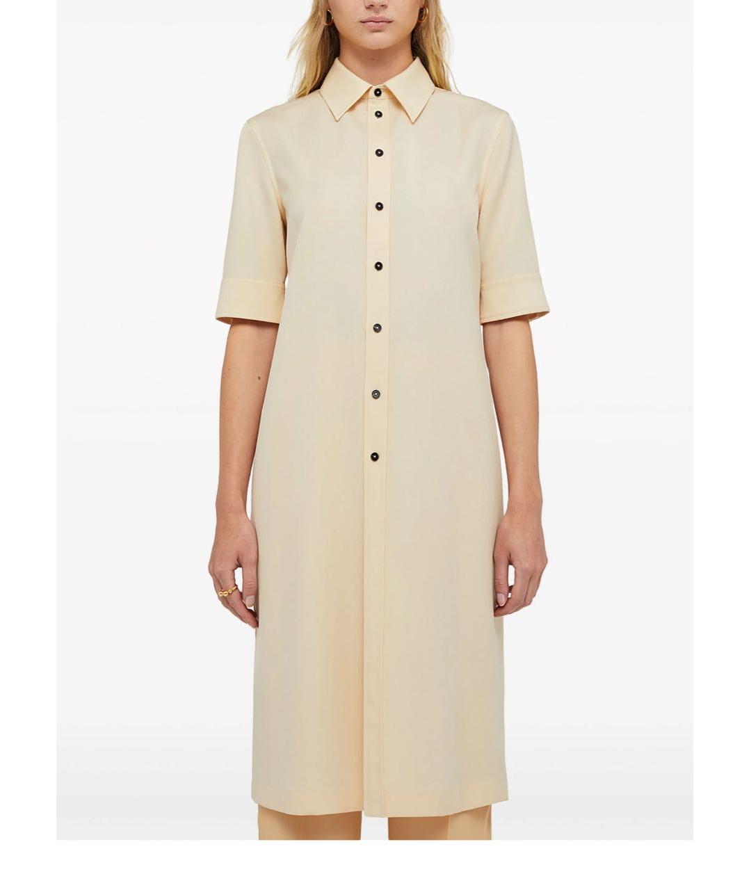 JIL SANDER Бежевое шерстяное платье, фото 5