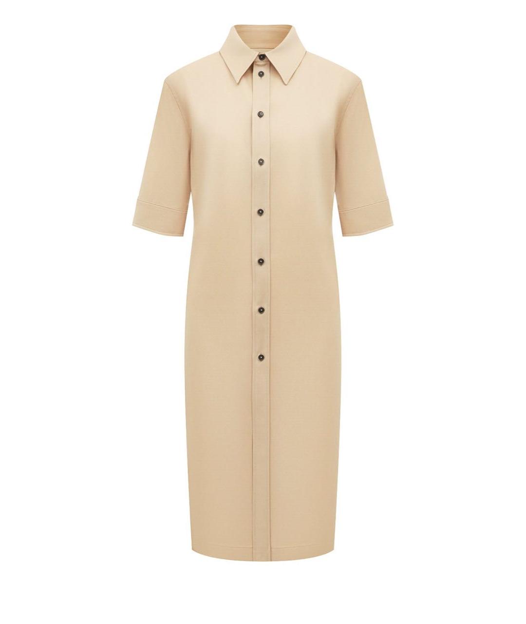 JIL SANDER Бежевое шерстяное платье, фото 1