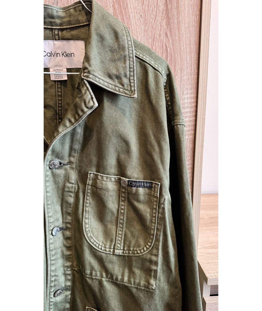 CALVIN KLEIN Зеленая деним куртка, фото 5