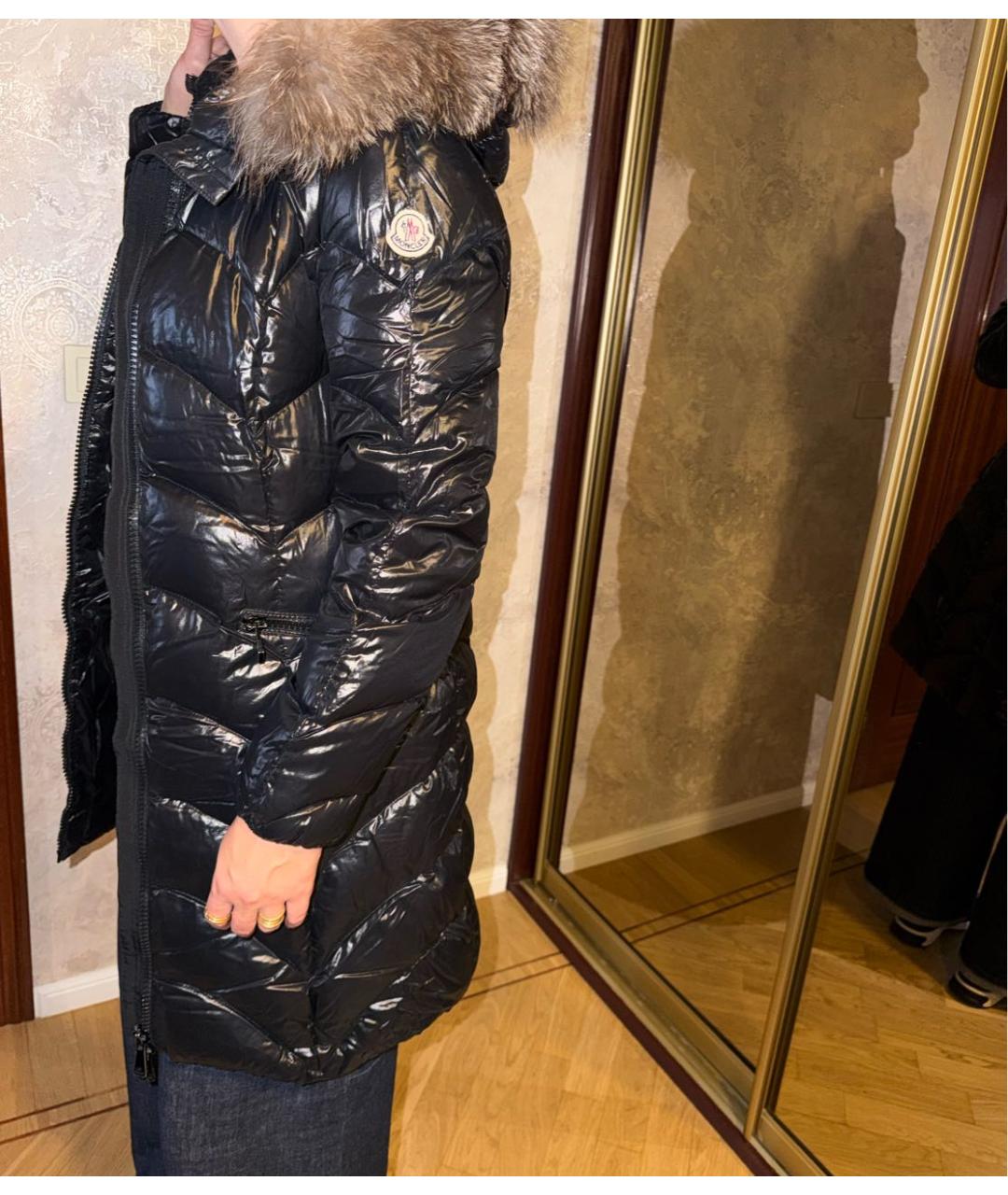 MONCLER Черный полиамидовый пуховик, фото 3