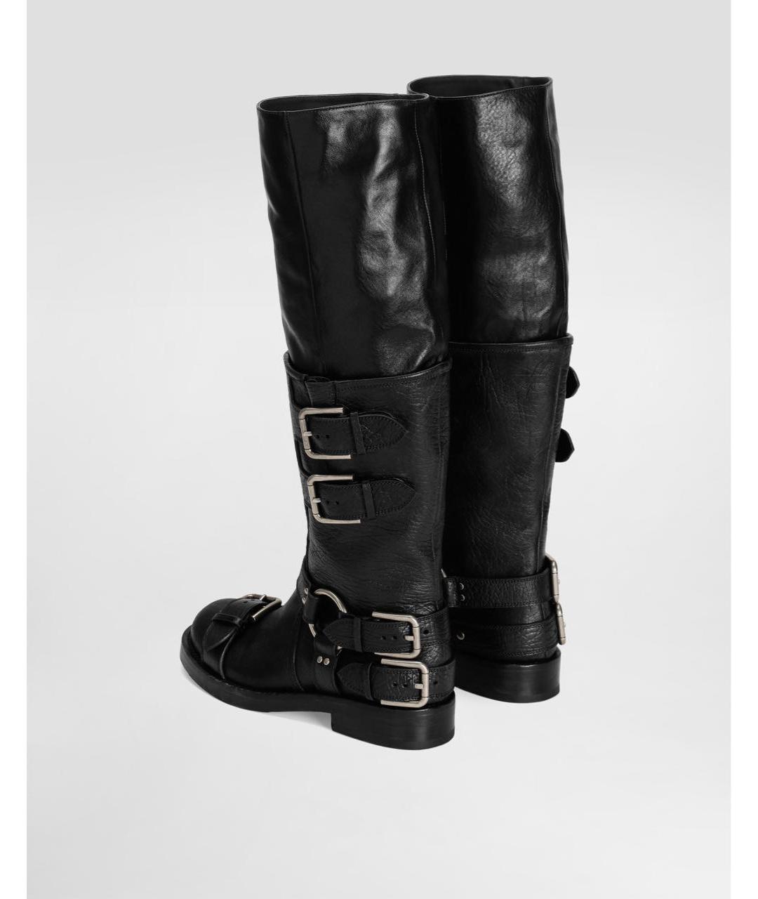 DOLCE&GABBANA Черные кожаные сапоги, фото 4
