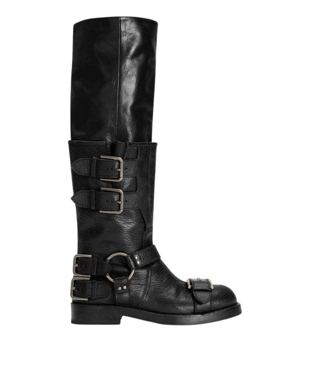 DOLCE&GABBANA Черные кожаные сапоги, фото 1