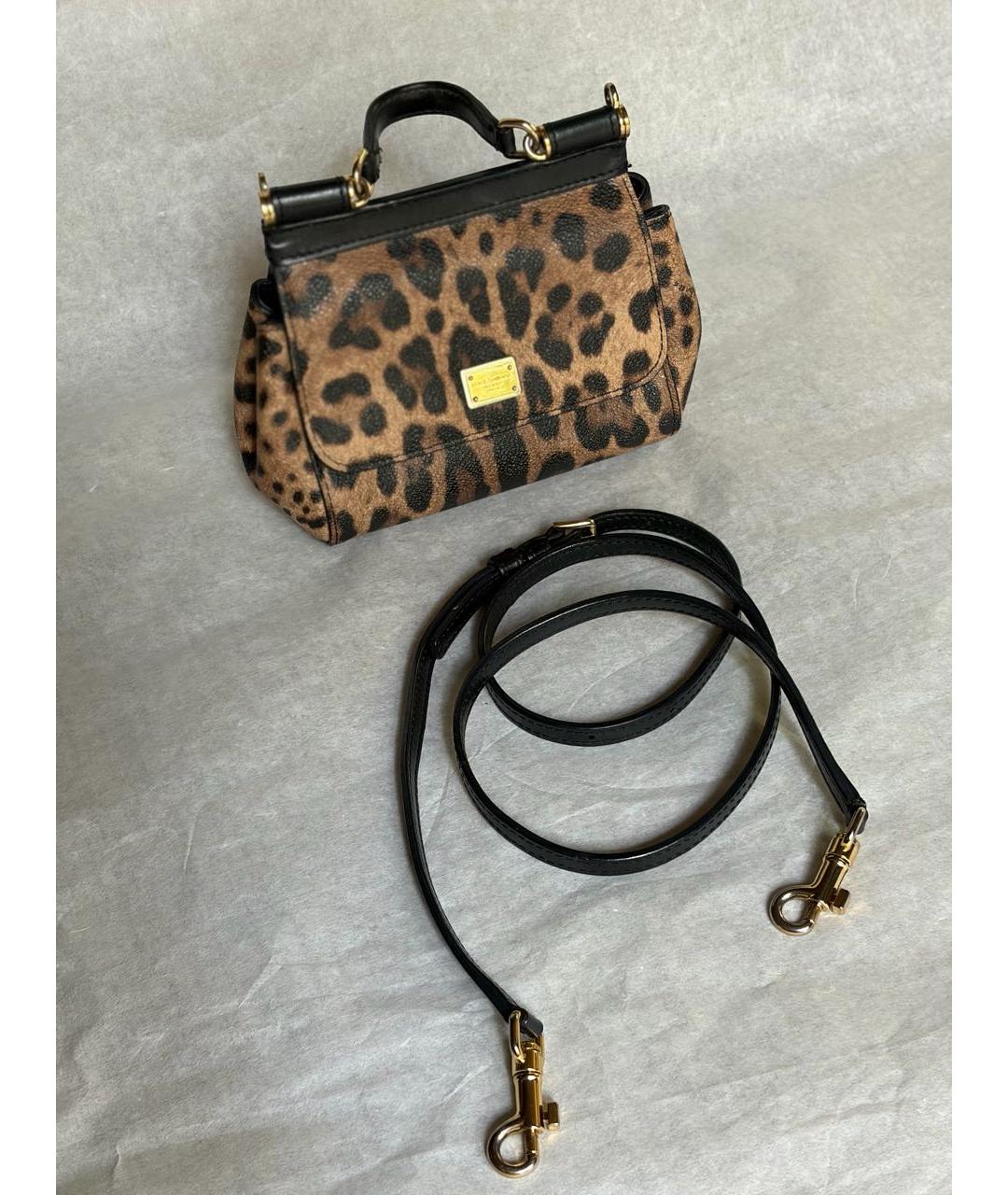 DOLCE&GABBANA Коричневая кожаная сумка через плечо, фото 4