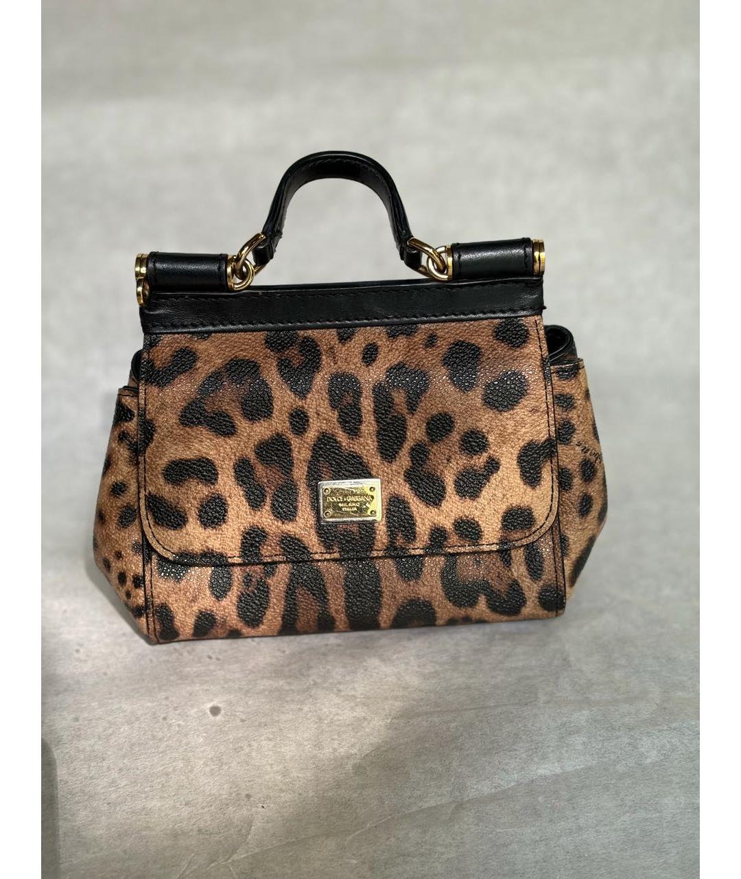 DOLCE&GABBANA Коричневая кожаная сумка через плечо, фото 9