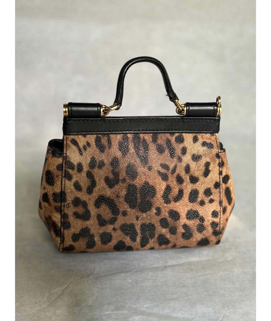 DOLCE&GABBANA Коричневая кожаная сумка через плечо, фото 3