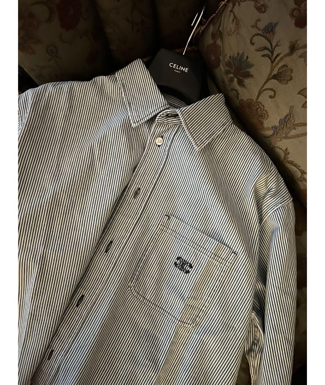 CELINE PRE-OWNED Голубая хлопковая рубашка, фото 2