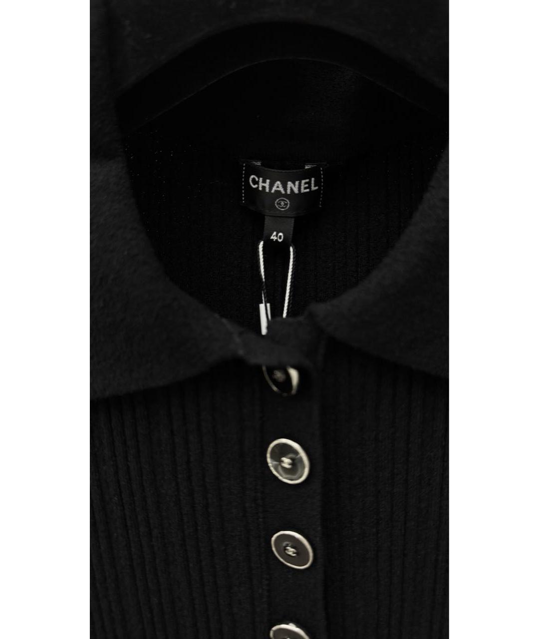 CHANEL Черное вискозное повседневное платье, фото 3