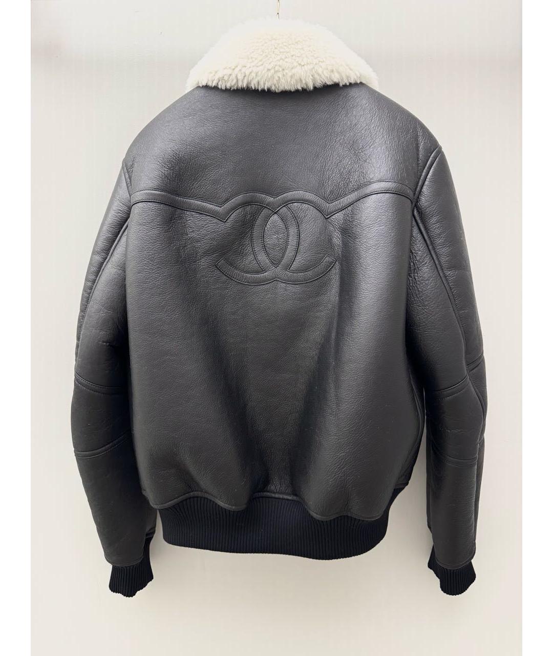CHANEL Черная кожаная дубленка, фото 2
