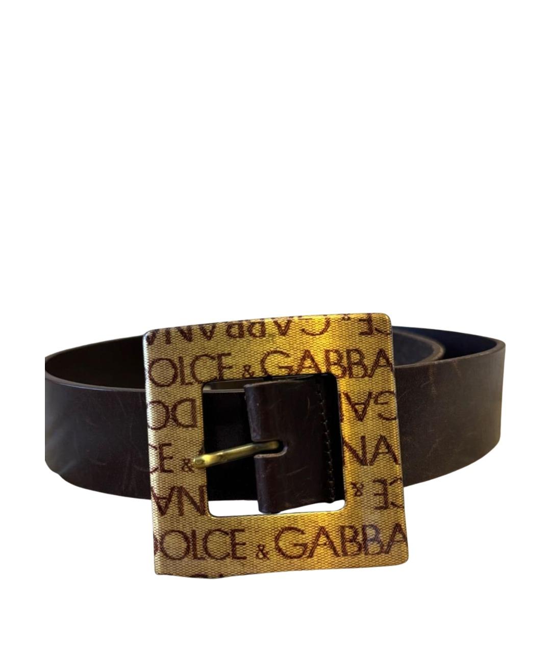 DOLCE&GABBANA Коричневый кожаный ремень, фото 1
