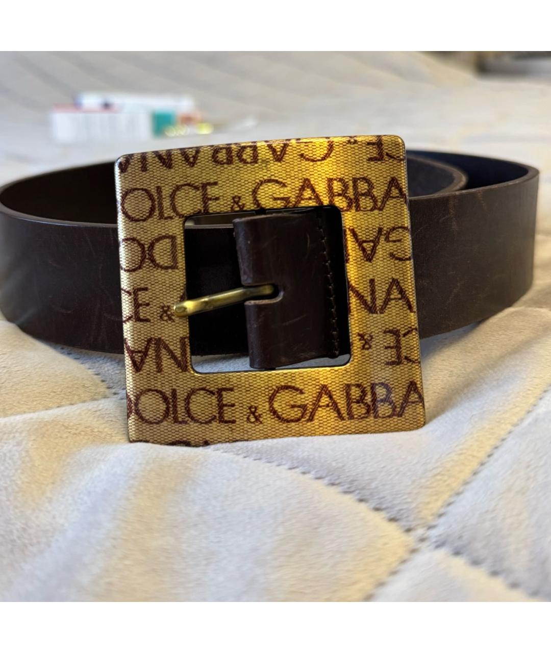 DOLCE&GABBANA Коричневый кожаный ремень, фото 4