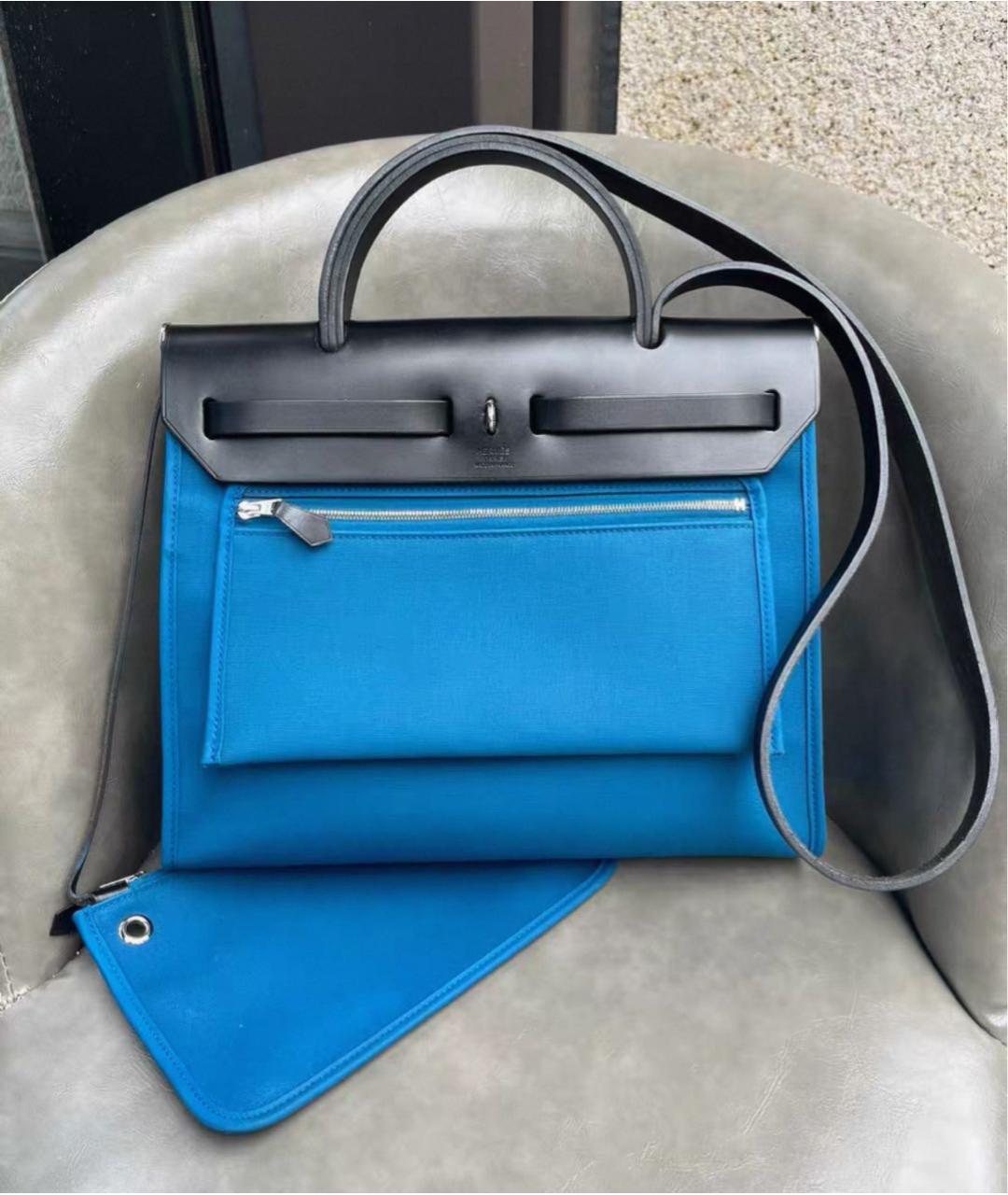 HERMES Синяя сумка через плечо, фото 3