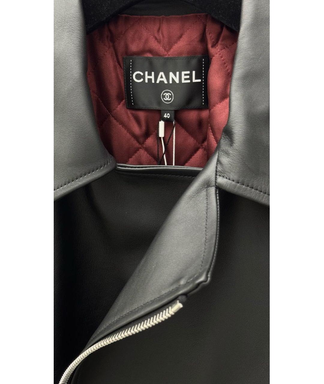 CHANEL Черная кожаная куртка, фото 4