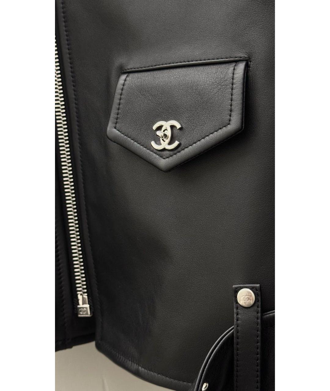 CHANEL Черная кожаная куртка, фото 6