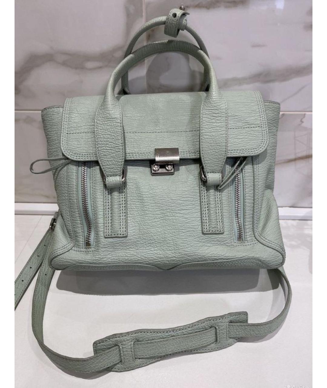 3.1 PHILLIP LIM Зеленая кожаная сумка с короткими ручками, фото 3