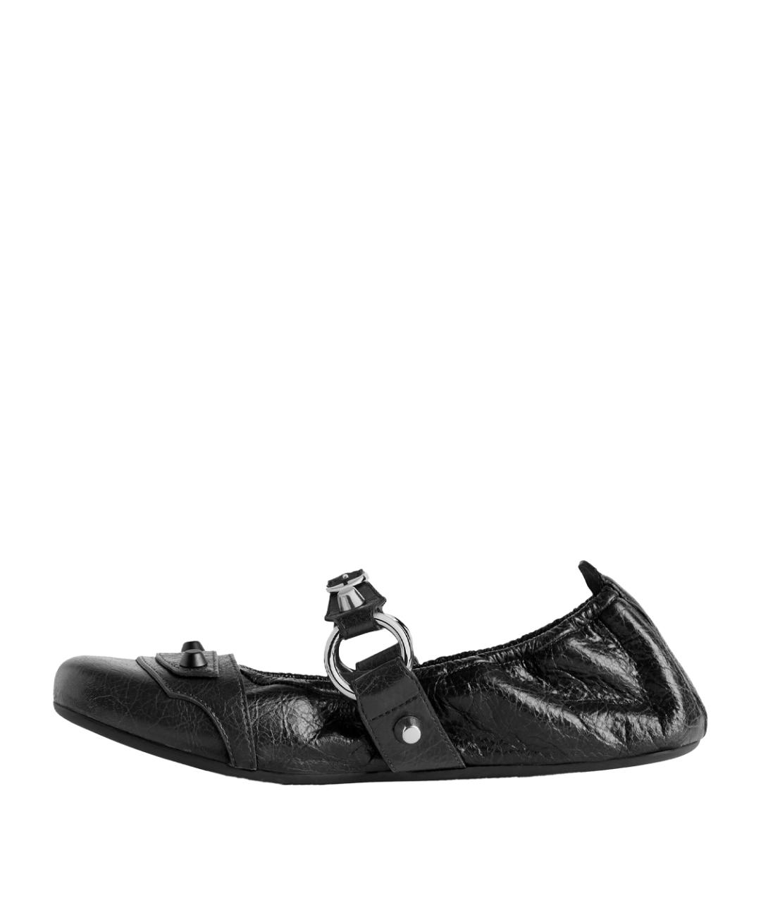 BALENCIAGA Черные кожаные балетки, фото 5