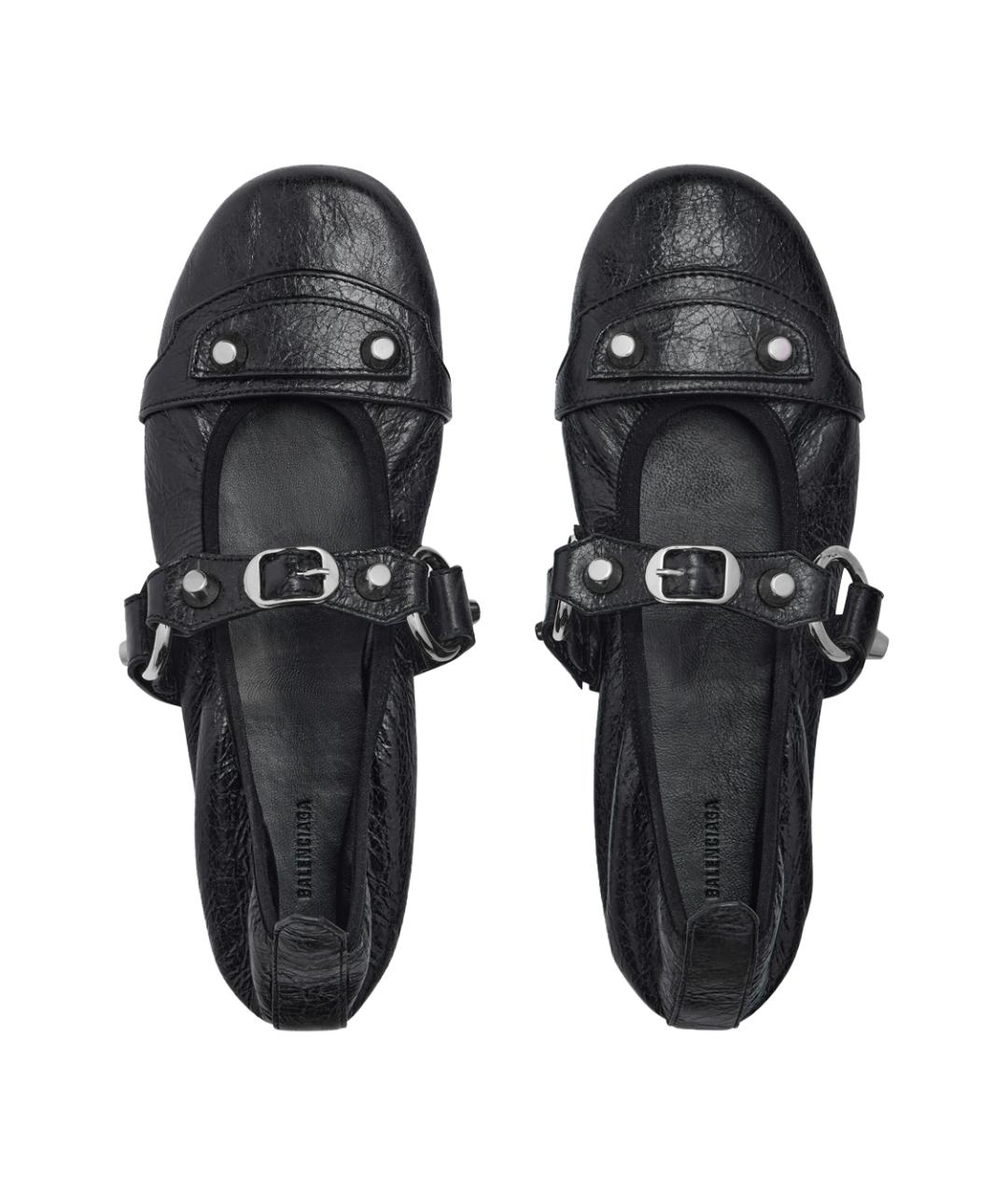 BALENCIAGA Черные кожаные балетки, фото 7