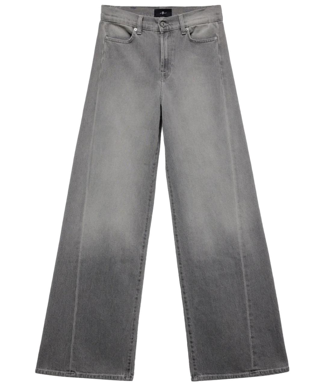 7 FOR ALL MANKIND Серые хлопковые прямые джинсы, фото 1