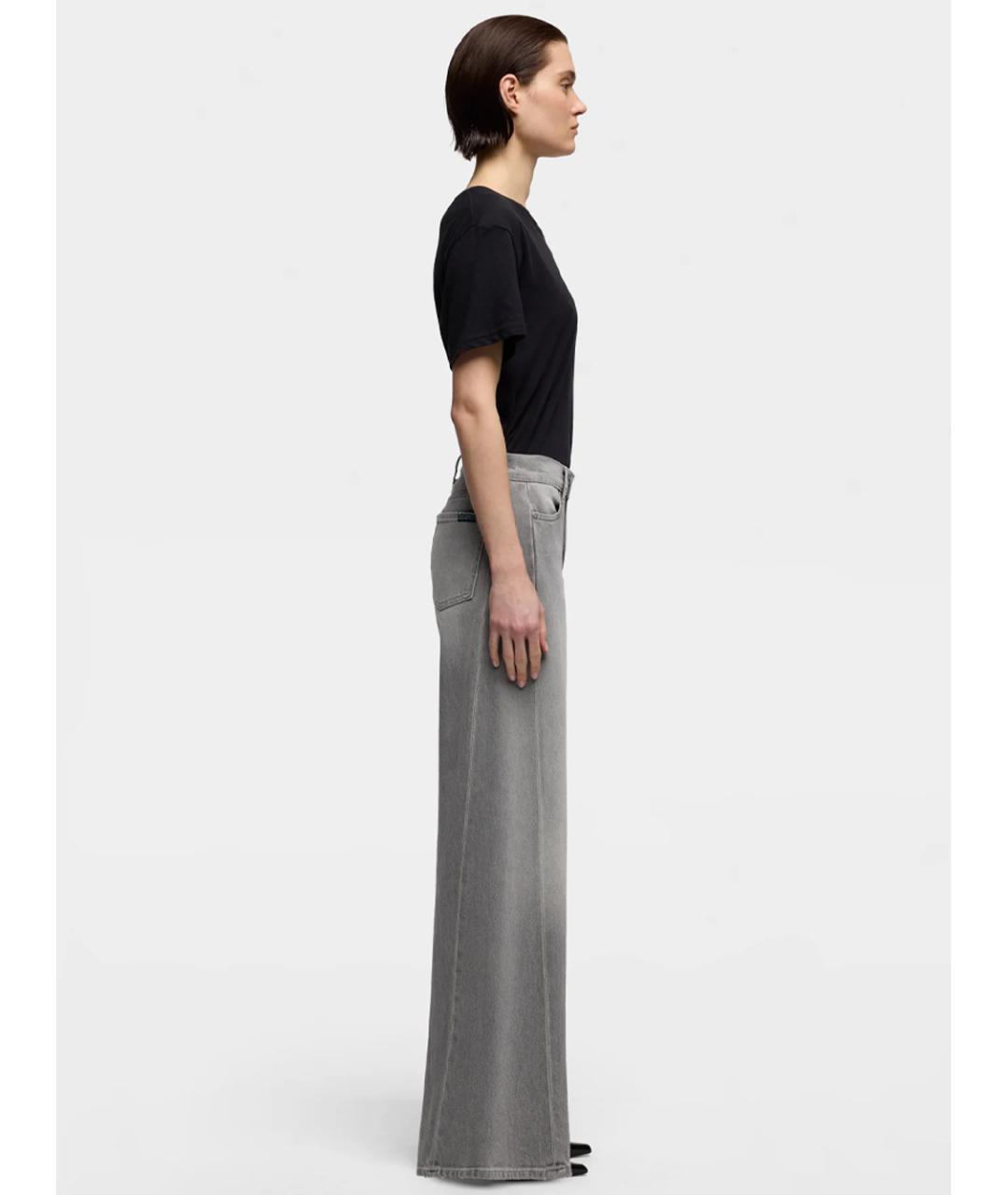 7 FOR ALL MANKIND Серые хлопковые прямые джинсы, фото 5